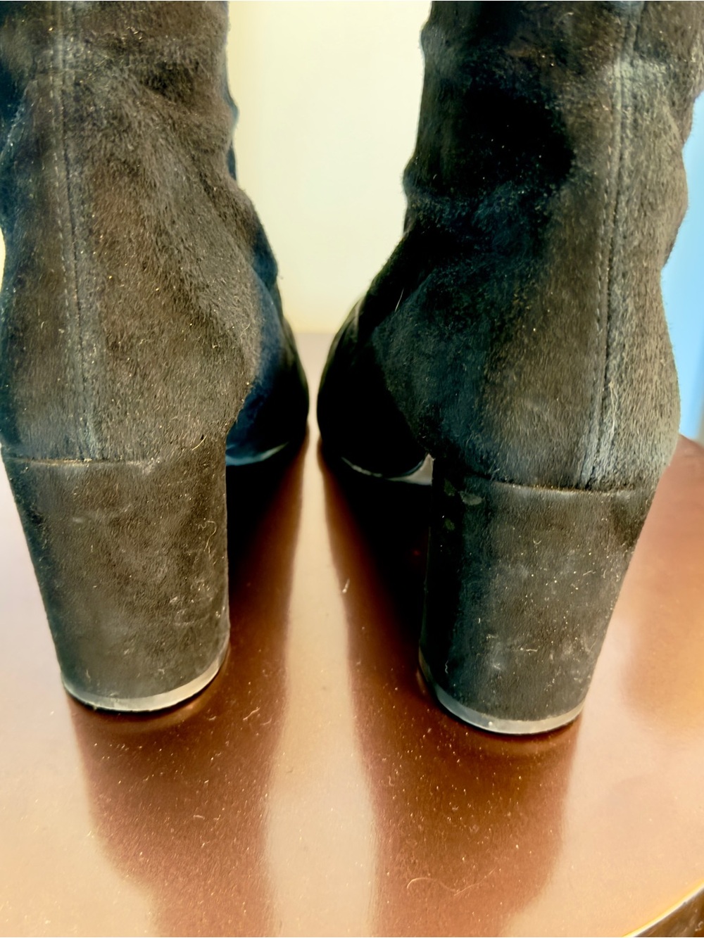 Stuart Weitzman Black Over-the-Knee Suede Boots - Picture 9 of 15